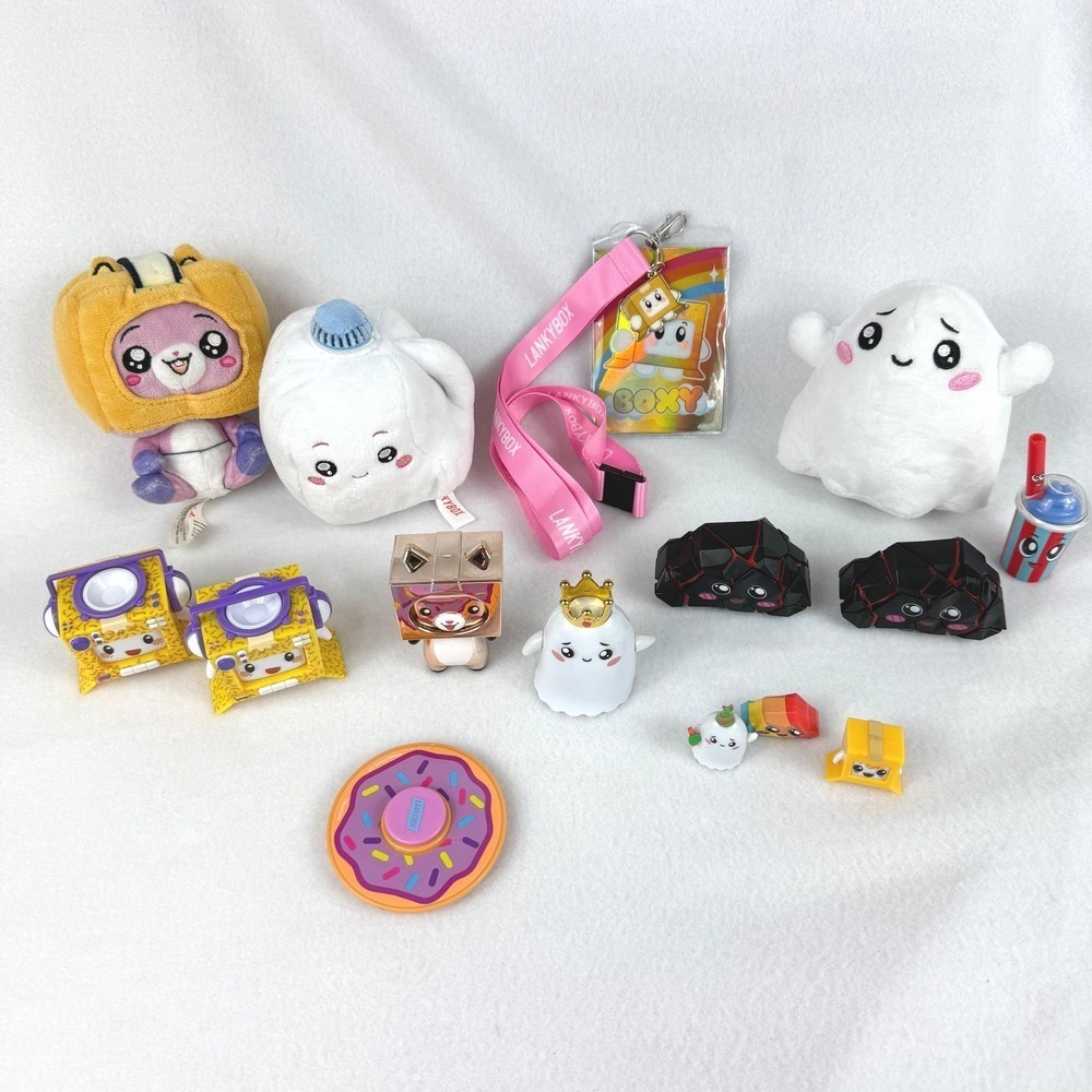 LankyBox Toys Lot Plush Mini Figures Lanyard Etc